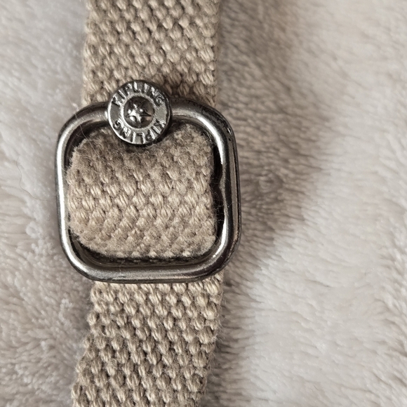 Kipling Alvar Crossbody Nylon Purse Beige W/glitter  Shoulderbag Small - Picture 4 of 12